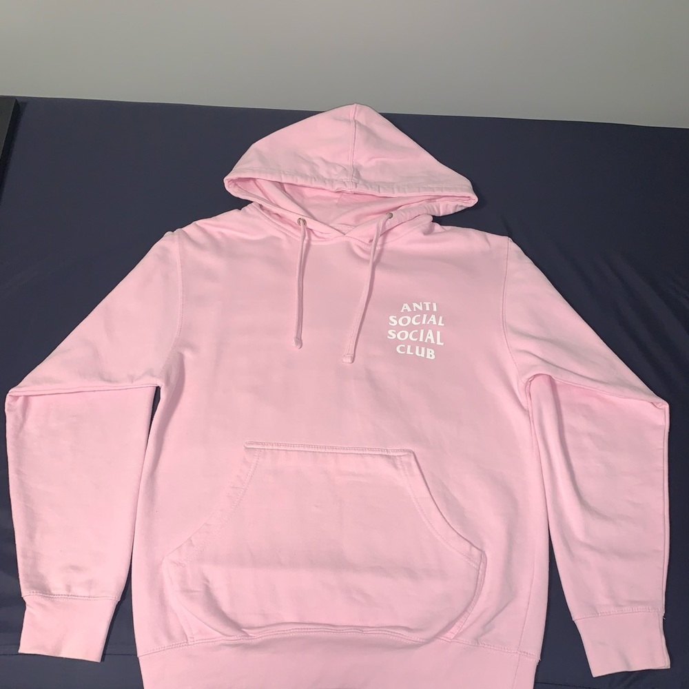 Anti Social Social Club baby pink hoodie